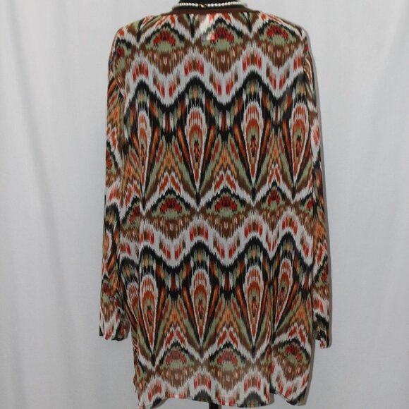 Silhoulettes Abstract Design Long Sleeve Tunic Length Top - Picture 5 of 13